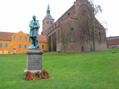 H.C. Anderson in front of Odense church
