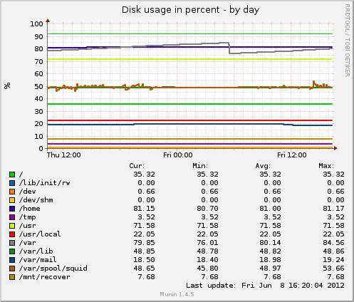 Disk usage in percent