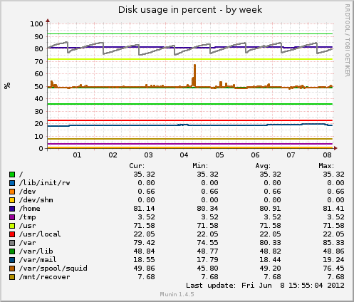 Disk usage in percent